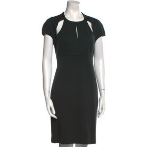 Monique Lhuillier Green cap sleeve cut out dress